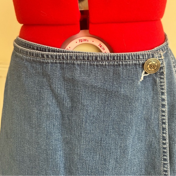 Vintage Denim Wrap Skirt - Picture 2 of 4